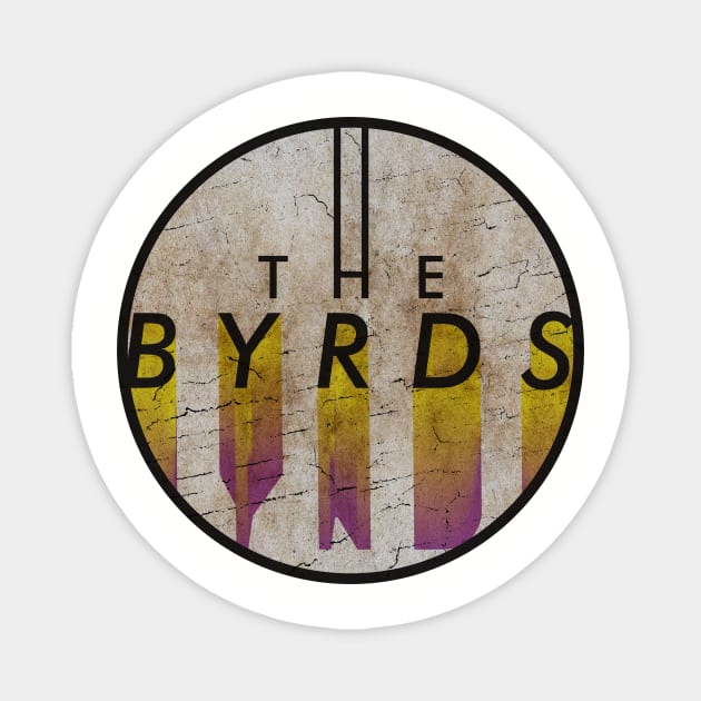 THE BYRDS - VINTAGE YELLOW CIRCLE Magnet by GLOBALARTWORD