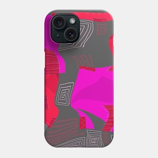 Mazipoodles Psychedelic Egyptian Collage Fuchsia Red Gray Phone Case