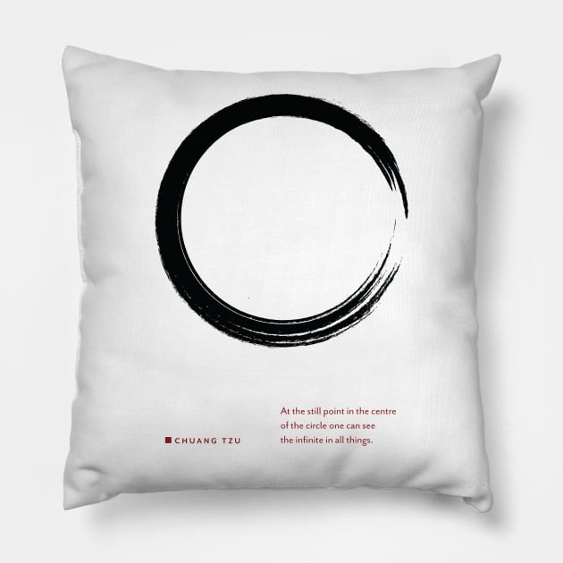 Enso Circle Zen Meditation Art Print Pillow by Stonework Design Studio