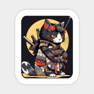 Japanese Cat Samurai Katana Sameowrai Anime Funny Magnet