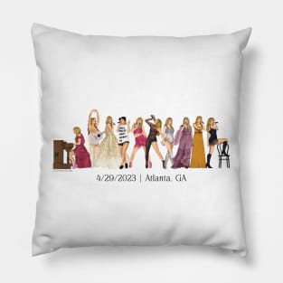 4/29 Atlanta Iconic Outfits Eras Lineup Pillow