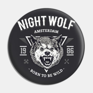 Night Wolf Pin