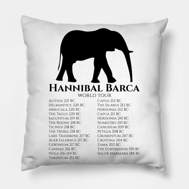 Hannibal Barca World Tour - Roman History Second Punic War Pillow by Styr Designs