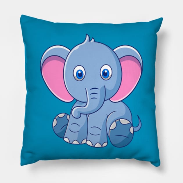 Cute Elephant - Baby Elephant Pillow by tatzkirosales-shirt-store