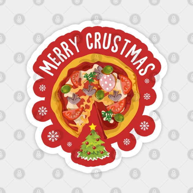 Pizza Christmas Tree - Merry Crustmas Magnet by Space Monkeys NFT