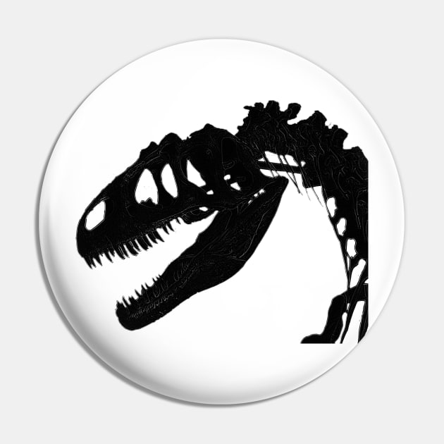 T-Rex Skeleton Black Pin by RFMDesigns