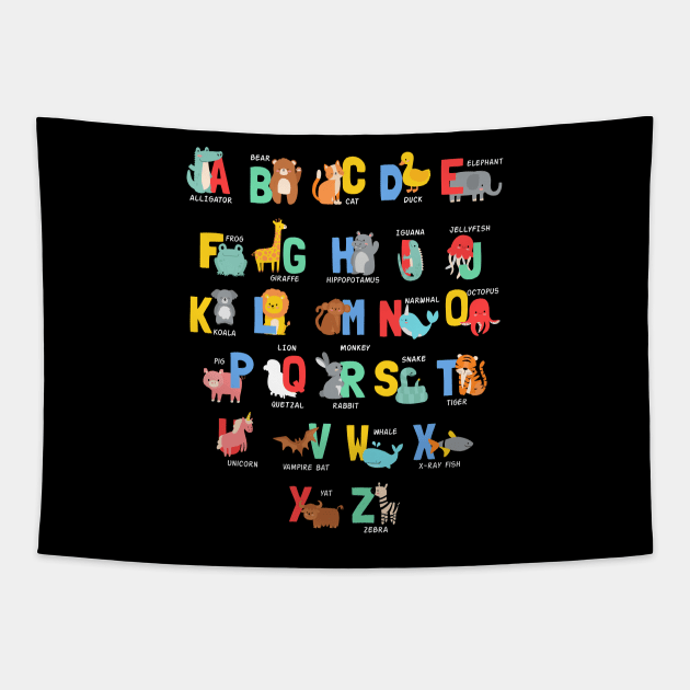 Animal Alphabet funny Tapestry by Kids series