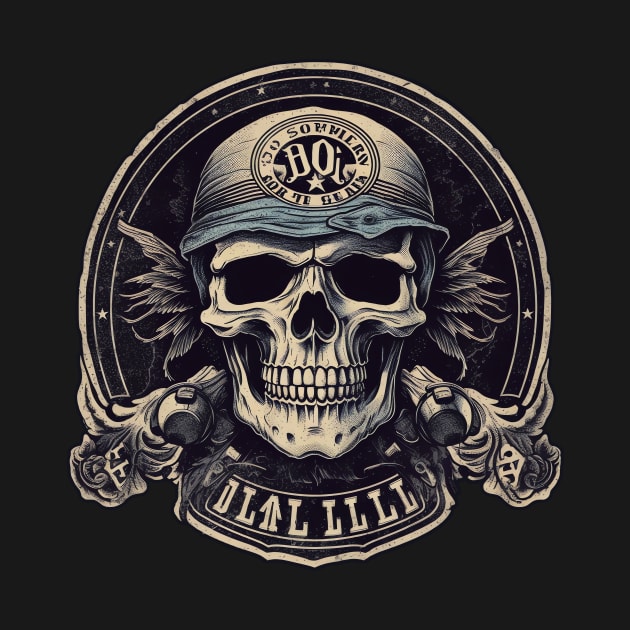 Skull Retro Motorcycle Vintage by Nenok