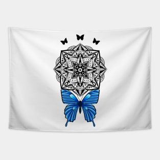 Butterfly and Mandala Tapestry