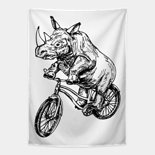 SEEMBO Rhinoceros Cycling Bicycle Cyclist Bicycling Riding Bike Tapestry