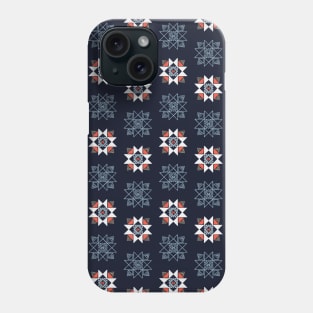 Ethnic Traditional Motifs in Blue and Red Phone Case