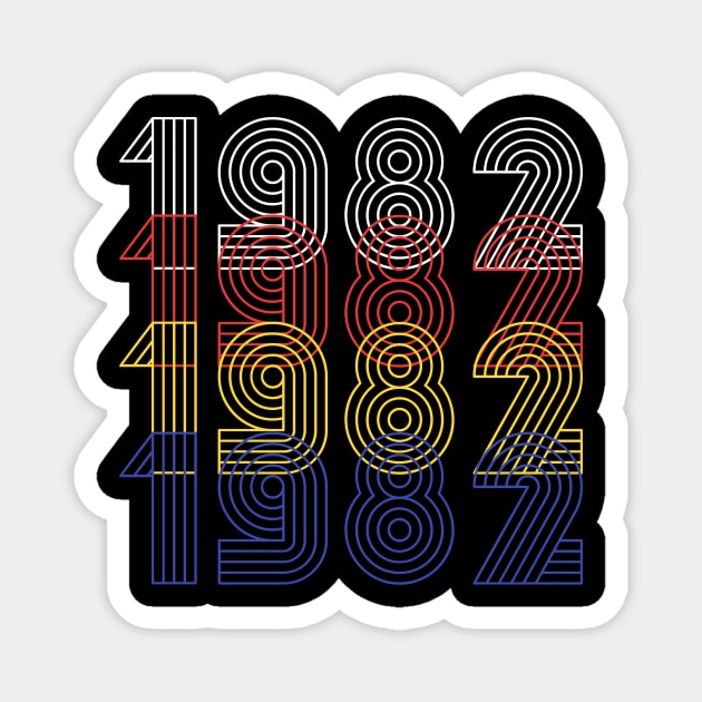 1982 Retro Vintage Looks Text Art Design Magnet by PerttyShirty