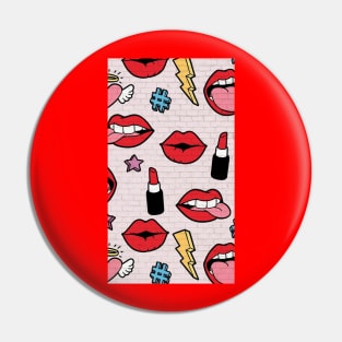 Red lips Pin