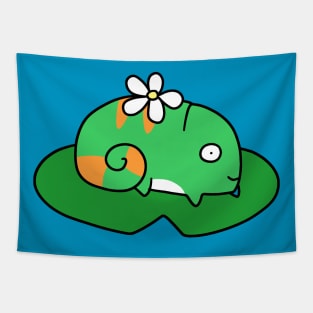 Lily Pad Chameleon Tapestry