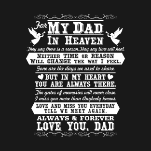 Dad in Heaven, In Loving Memory of Dad T-Shirt