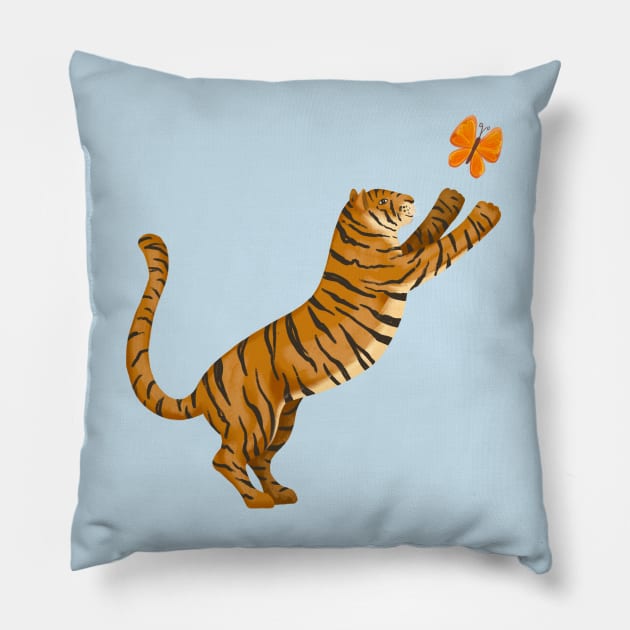 Cute Cartoon Tiger Pillow by SWON Design