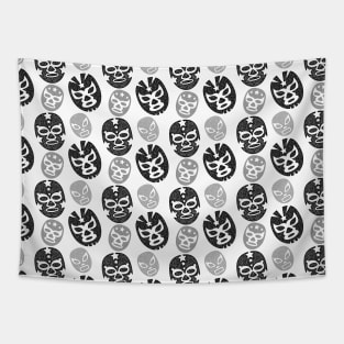 Luchador Mask Black and Grey Tapestry