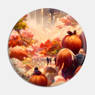 Fall Pumpkin Patch World City Street in Japan Beautiful Halloween Autumn Pin