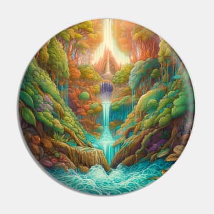 Cascading Dreams: Inspiring Wonder and Reflection in Waterfall Art Pin