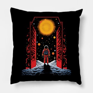 Astronaut  | Trippy  Sci-Fi Space Astronaut | Door To Eternity Pillow