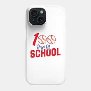 100 Days of School Apparel 100th Day Baseball Teacher Kids Phone Case