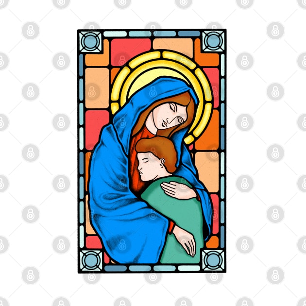 Virgin Mary Stained Glass by DephaShop