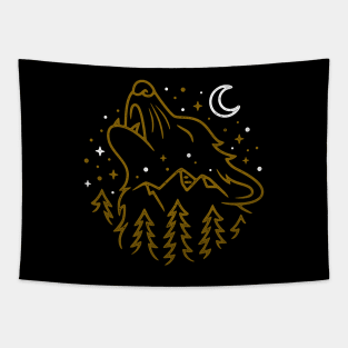 Wolf Howling Tapestry