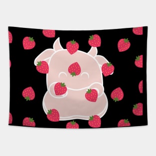 Strawberry Cow Pattern, Cute , Cartoon Tapestry