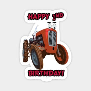 Happy 2nd Birthday tractor design Magnet