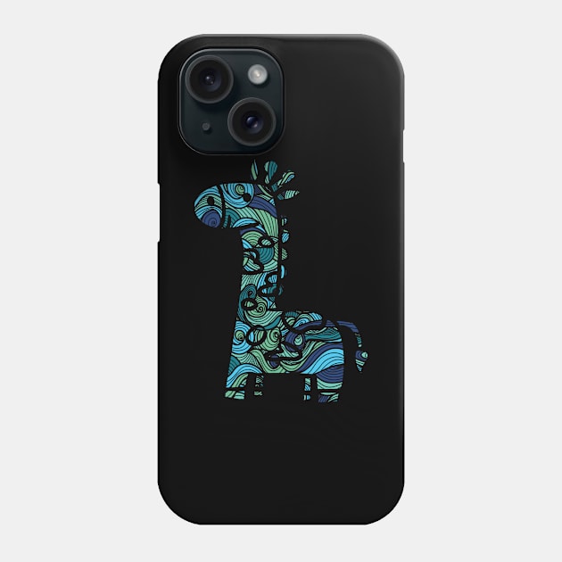 Funny giraffe colorful tshirt Phone Case by thefriendlyone