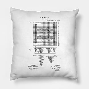 Spring Seat Vintage Patent Hand Drawing Pillow