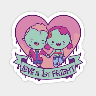 Love at First Fright // Cute Zombie Valentine Magnet