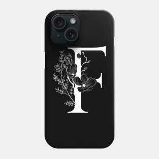 Letter F Monogram - Floral Initial Phone Case