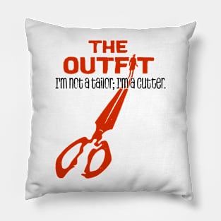 the outfit movie 2022 scissors and British gangster film graphic design Pillow