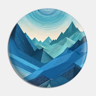 Bright Colorful turquoise mountains geometric abstract pattern Pin