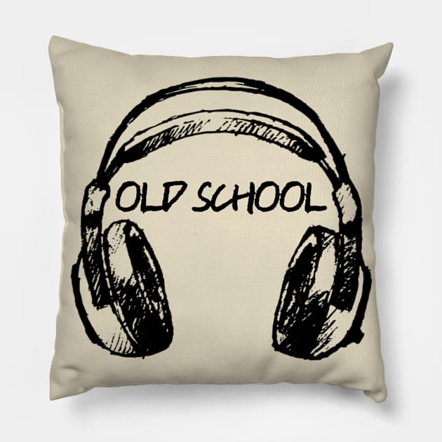 Old School Headphones Pillow by blueavocado