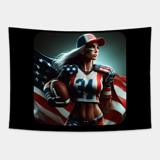 American Woman NFL Football Player #15 Tapestry