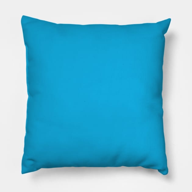 Bright Blue Plain Solid Color Pillow by squeakyricardo