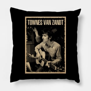 Folk Reverie Townes Van Zandt's Timeless Aura Pillow