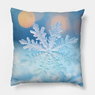 Snow Flake Nature Serene Tranquil Peace Pillow