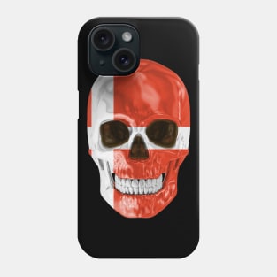 Denmark Flag Skull - Gift for Danish With Roots From Denmark Phone Case