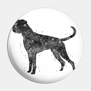 Boxer Dog watercolor black and white Pin