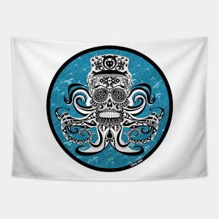 the captain pirate of the death kraken ocean wallpaper zentangle Tapestry