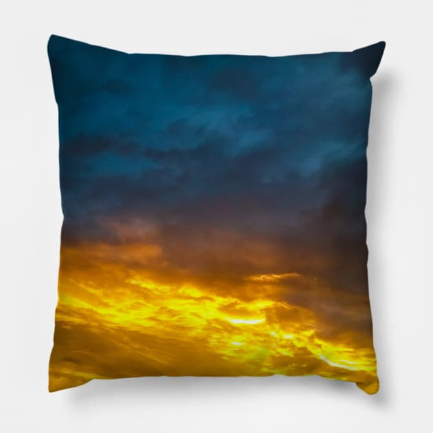 Stormy Sunset Sky Abstract T-shirt Pillow by KathyG'sArt