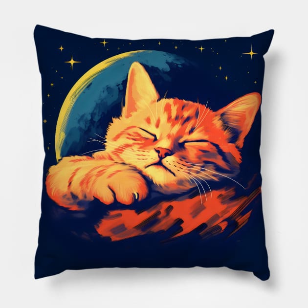 Under the Moonlight: The Serene Dream of Don Gato Pillow by insaneLEDP