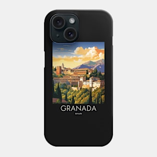 A Pop Art Travel Print of Granada - Spain Phone Case