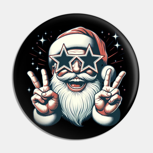 Retro Santa Christmas Pin by Origami Fashion