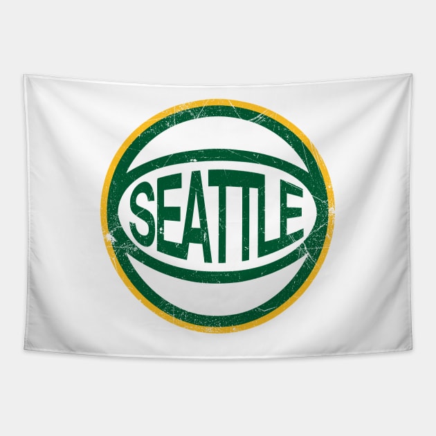 Seattle Retro Ball - White Tapestry by KFig21