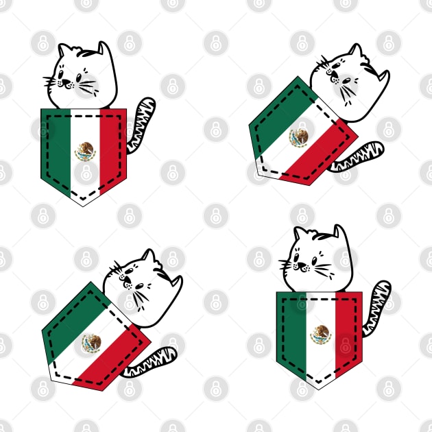 Patriotic Pocket Pussy - Cat Lover -  Mexican Patriot by PosterpartyCo