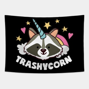 Trashycorn Unicorn Raccoon Tapestry